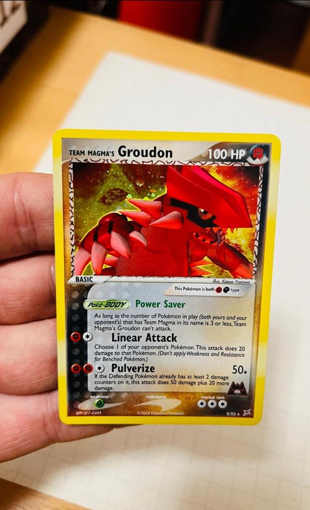Team Magma's Groudon 9/95 Holo Ex Team Magma Pokemon, Verzenden, Zo goed als nieuw, Losse kaart, Foil