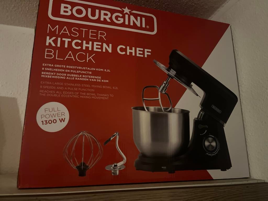 Bourgini Master Kitchen Chef 6,2L 1300W - Nieuw in doos, Witgoed en Apparatuur, 4 liter of meer, Ophalen of Verzenden, Nieuw, 3 snelheden of meer