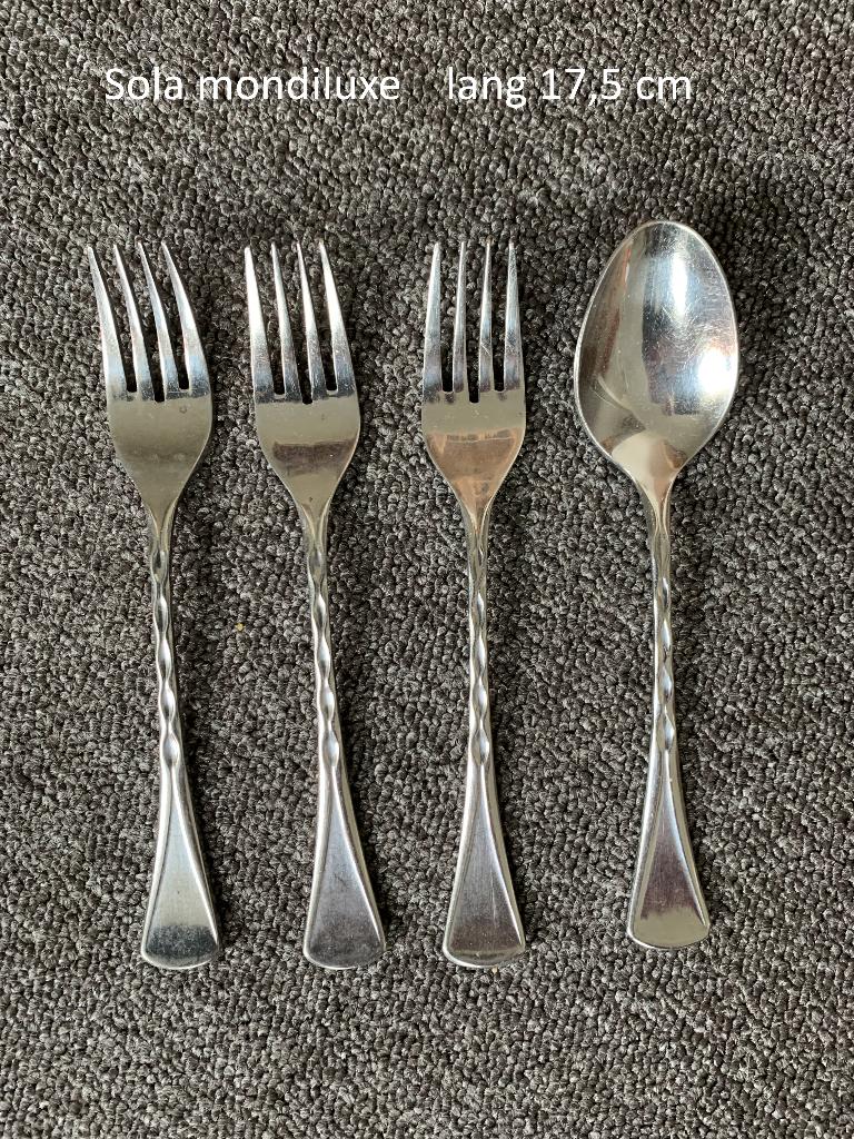 Sola mondiluxe,  vorken + lepel, rvs bestek, Ophalen of Verzenden, Rvs of Chroom, Vaatwasserbestendig