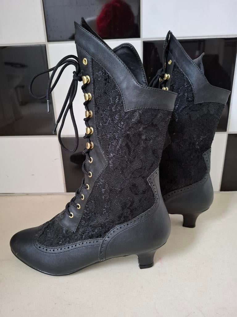 Victoriaanse laarsjes van Funtasma maat 40, Kleding | Dames, Schoenen, Zwart, Lage of Enkellaarzen, Ophalen of Verzenden, Zo goed als nieuw