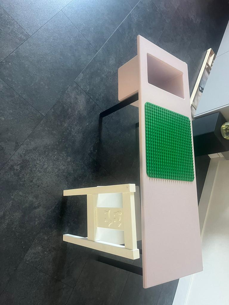 Mooie duplo tafel met stoeltje, Ophalen of Verzenden, Gebruikt, Duplo