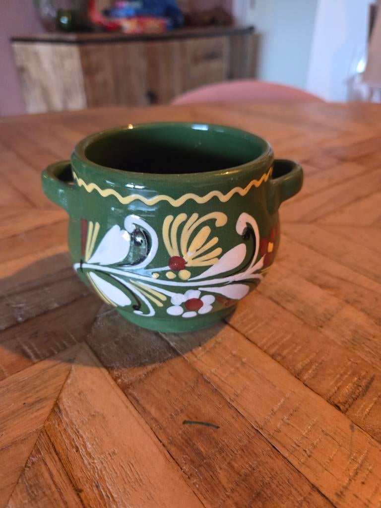 Hongaars boerenbont aardewerk potje, Antiek en Kunst, Ophalen of Verzenden