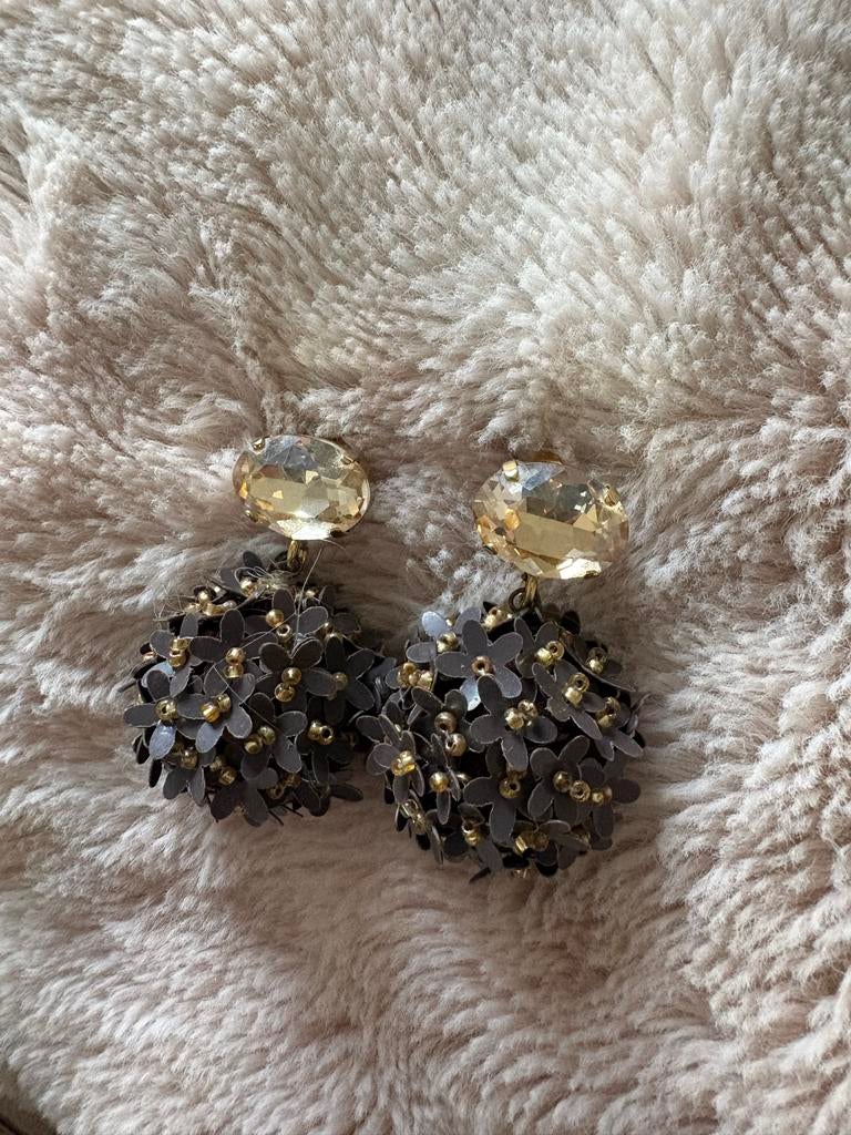 Lott Gioielli Oorbellen met Kristal en Bloemen, Sieraden, Tassen en Uiterlijk, Oorbellen, Met kristal, Overige materialen, Bruin