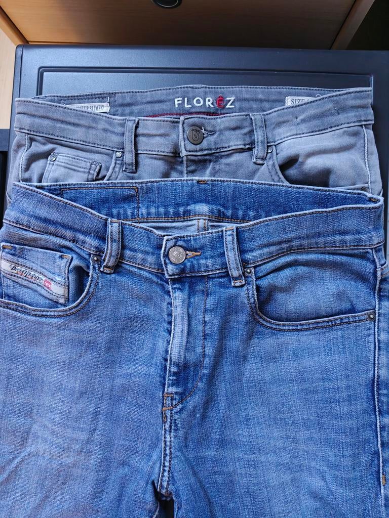 Twee keer skinny jeans Diesel en Florez maat 28/34, Kleding | Dames, Spijkerbroeken en Jeans, Ophalen of Verzenden, Zo goed als nieuw