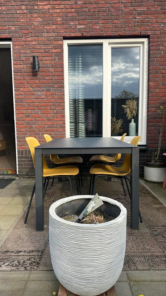 Leuke tuintafel met stoelen, Ophalen, Gebruikt, Rechthoekig, Aluminium