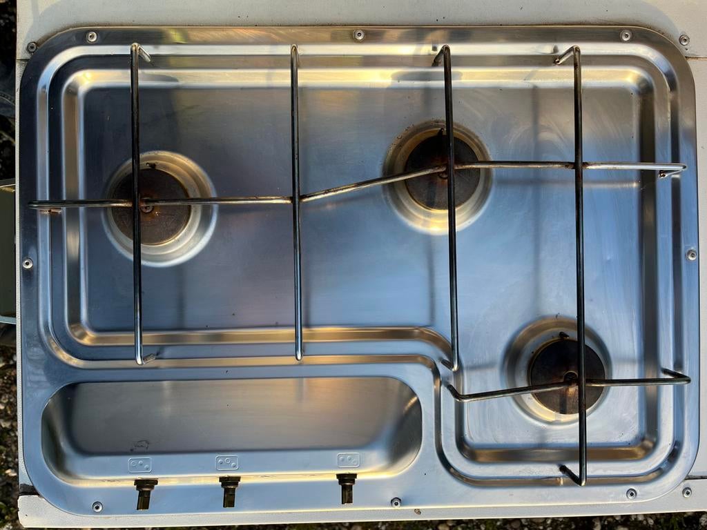 Wasbak gasstel 3 pits inbouw, Ophalen, Gebruikt