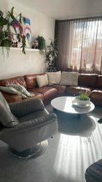 Leren bruine hoekbank 270 cm x 270 cm, Ophalen, Gebruikt, Hoekbank, Leer