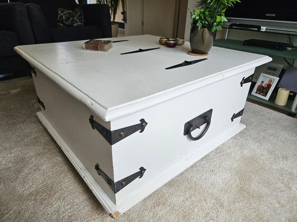 Tafel / dekenkist, Huis en Inrichting, Tafels | Salontafels, Ophalen, Gebruikt, 50 tot 100 cm, Vierkant