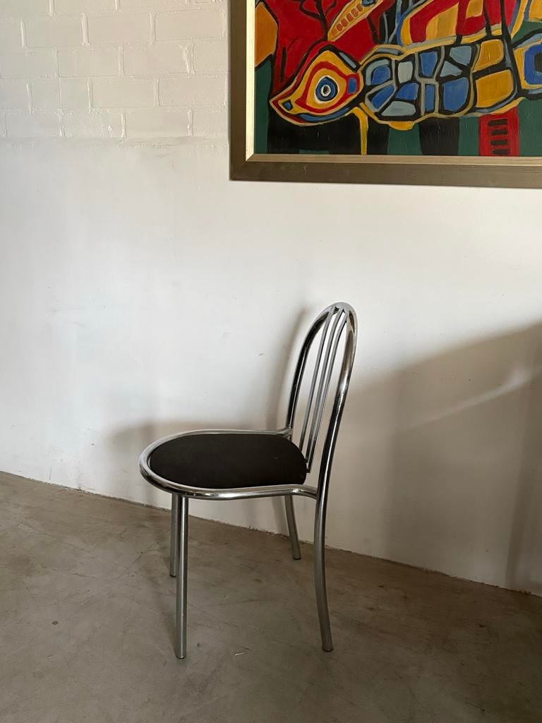 Vintage stoel, Ophalen, Gebruikt, Zwart, Stof