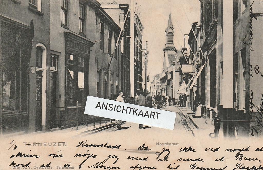 Ansichtkaart Terneuzen - Noordstraat -1904, Verzamelen, Ansichtkaarten | Nederland, Verzenden, Voor 1920, Gelopen, Zeeland