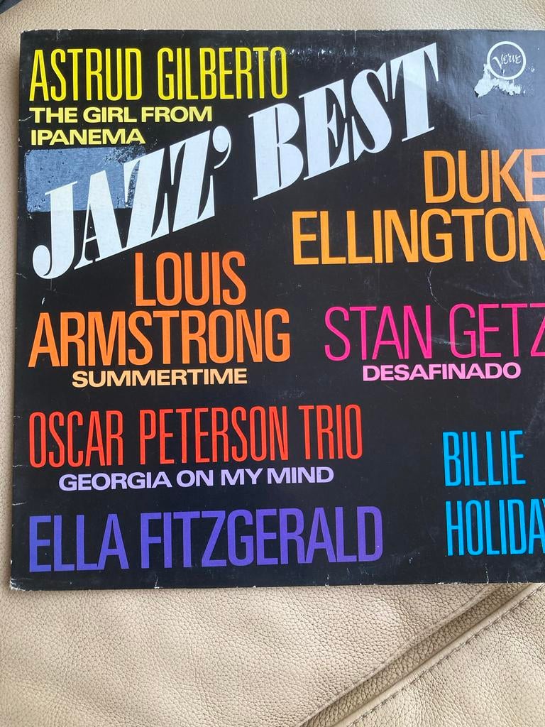 LP Jazz Best: Astrud Gilberto, Louis Armstrong, Ella Fitzger, 1960 tot 1980, Gebruikt, Ophalen of Verzenden, 12 inch