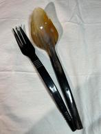 Prachtige set van Buffelhoorn, bestek set, lang 33 cm, Ophalen of Verzenden