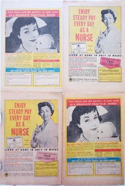 45 VS advertenties reclames verpleegster - Jaren 50 60 nurse, Verzamelen, Merken en Reclamevoorwerpen, Gebruikt, Overige typen