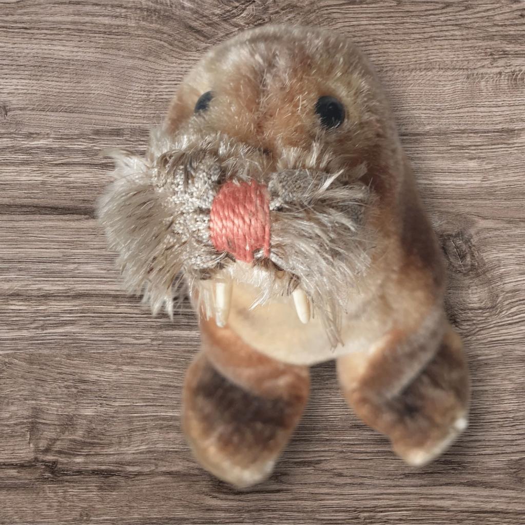 Vintage Steiff walrus knuffel Paddy jaren 60 hoogte 10 cm, Ophalen of Verzenden