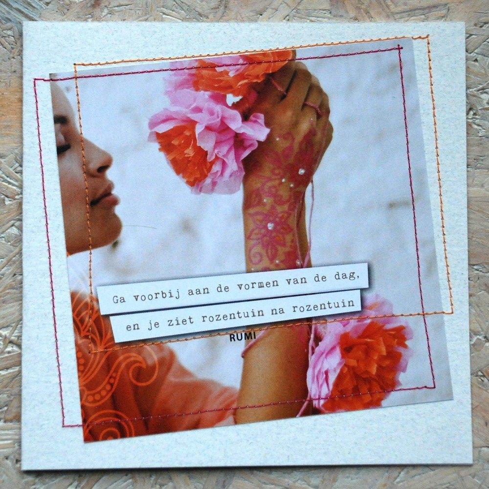 Dubbele collagekaart Flow/Happinez (met citaat), Ophalen of Verzenden, Nieuw, Overige thema's