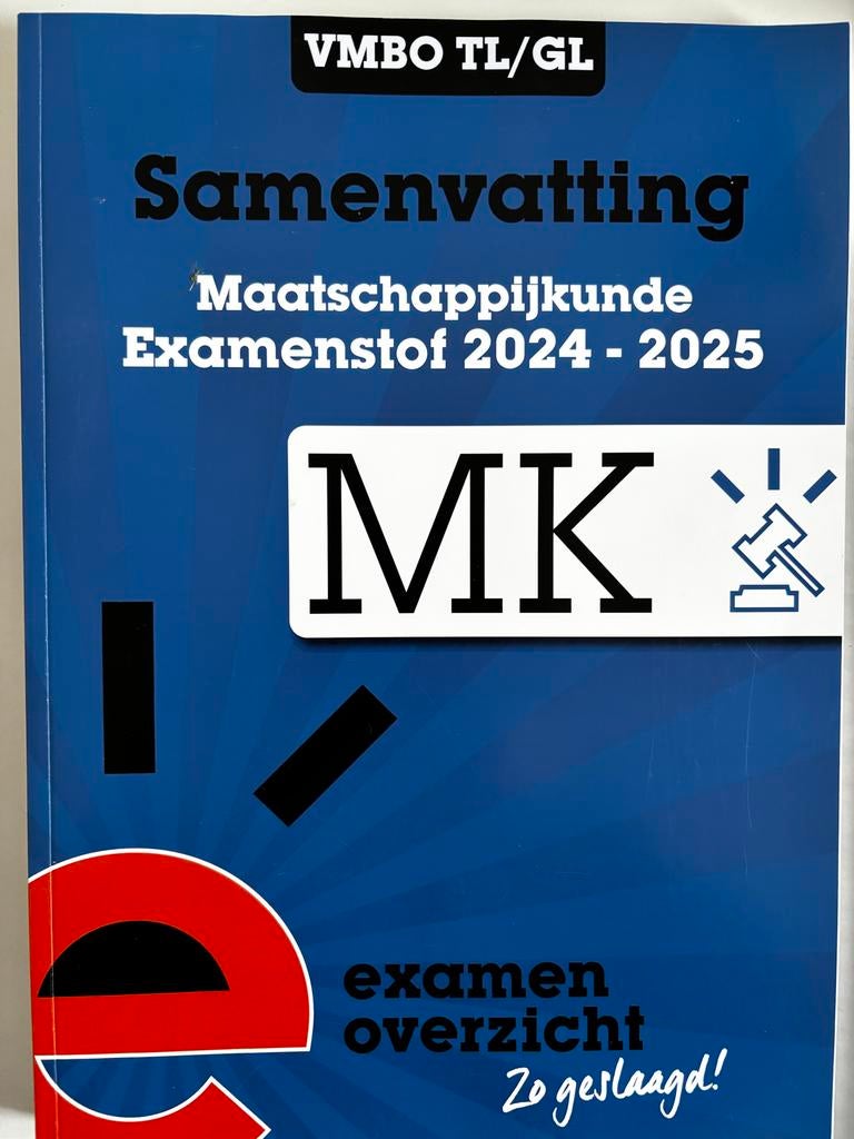 Samenvatting VMBO TL/GL Examenstof 2024 - 2025, Ophalen, Zo goed als nieuw, VMBO, Maatschappijleer