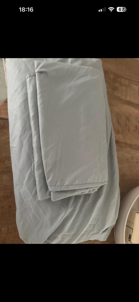 Dekbedovertrek lits-jumeaux nieuw mintgroen, Huis en Inrichting, Slaapkamer | Beddengoed, Ophalen, Zo goed als nieuw, Tweepersoons