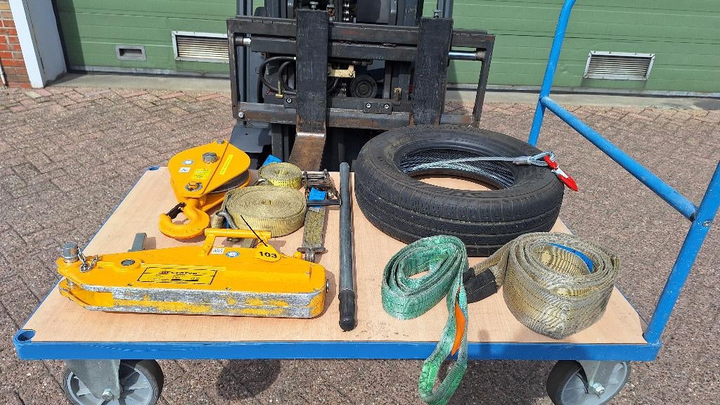 treklier staaldraadtakel rikrak met klapblok hijsbanden, Ophalen, Albert@hoaas.nl375,00, Gebruikt, Industriepark 2a 9351PA Leek