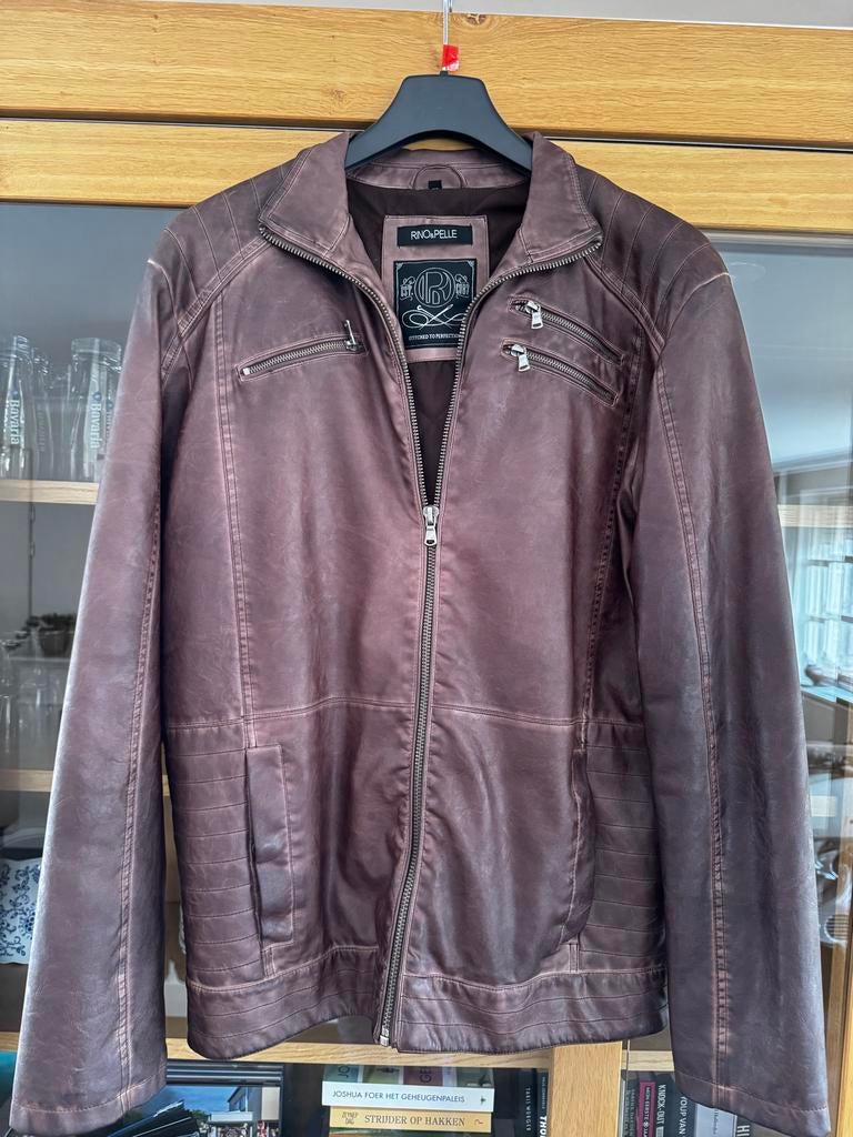 Stijlvolle bruine leren jas - Rino en Pelle, Kleding | Dames, Ophalen of Verzenden, Gedragen, Maat 46/48 (XL) of groter, Bruin