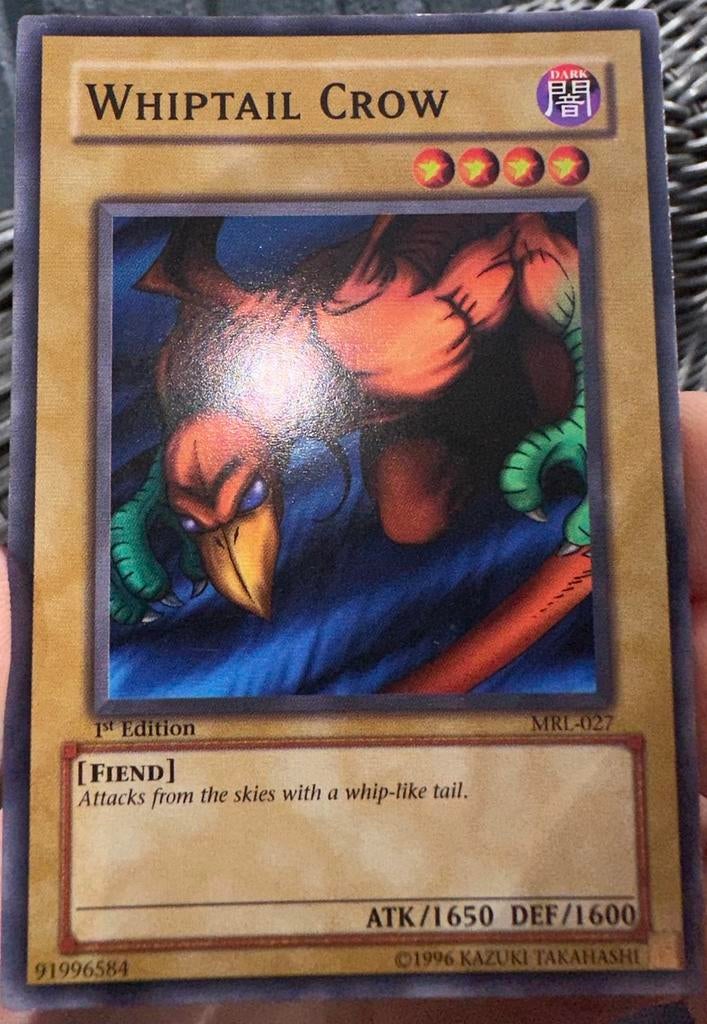 Yu-Gi-Oh! Whiptail Crow MRL 1st Edition Old US Print !, Ophalen of Verzenden, Zo goed als nieuw, Losse kaart