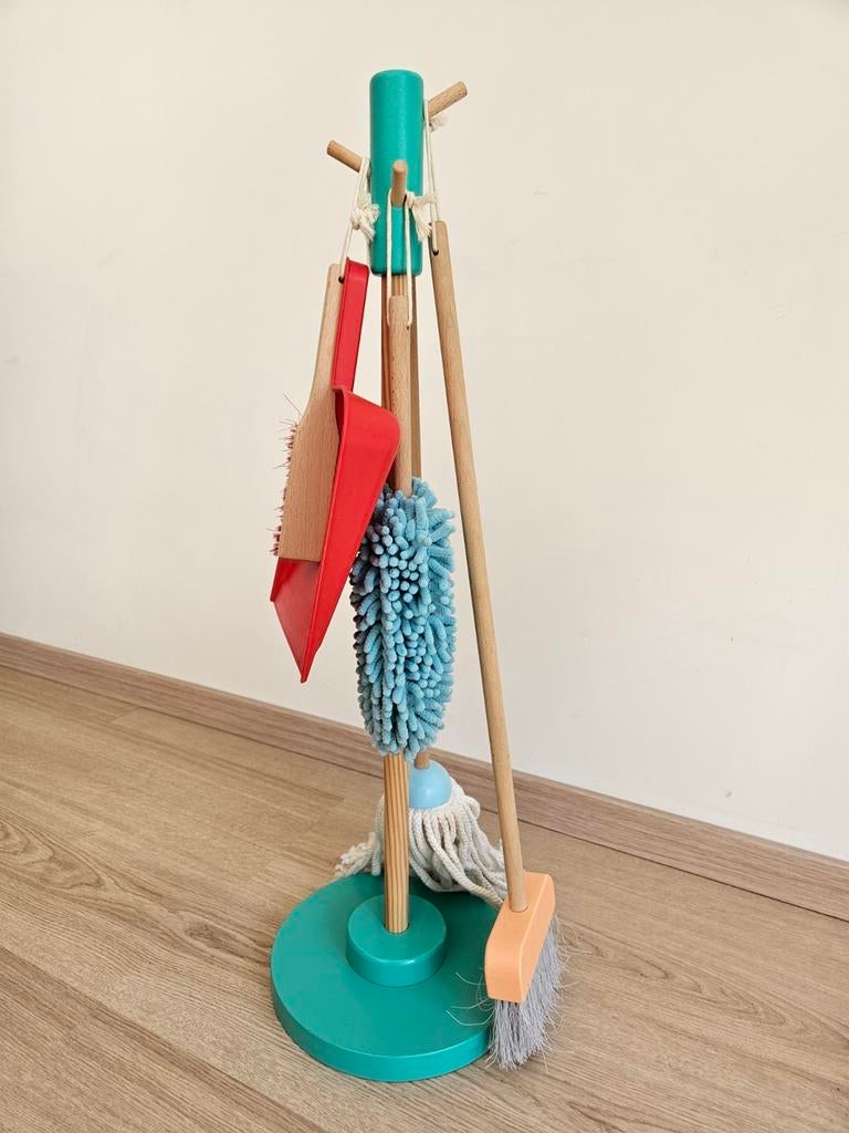 Playtive houten speelgoed schoonmaakset – 5-delig, Ophalen, Zo goed als nieuw, Jongen of Meisje