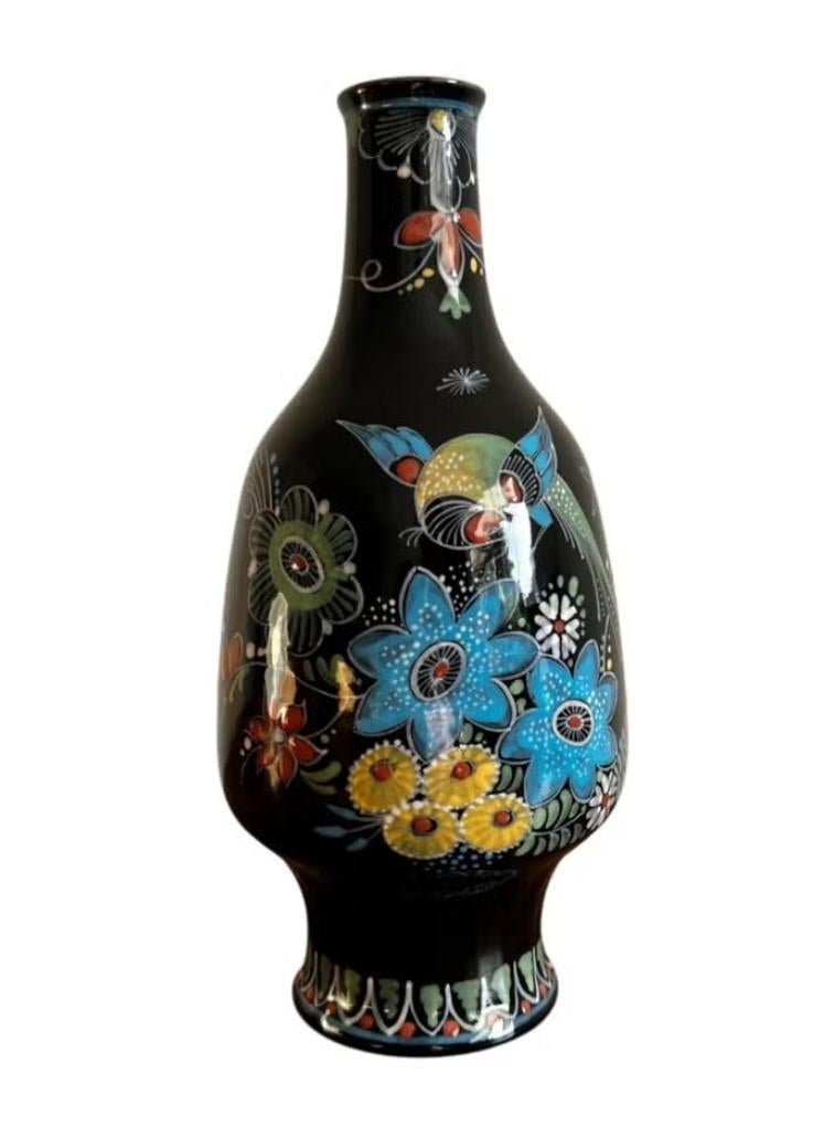 Zwarte Delfts decoratieve vaas – De Porceleyne Fles (1979), Ophalen of Verzenden