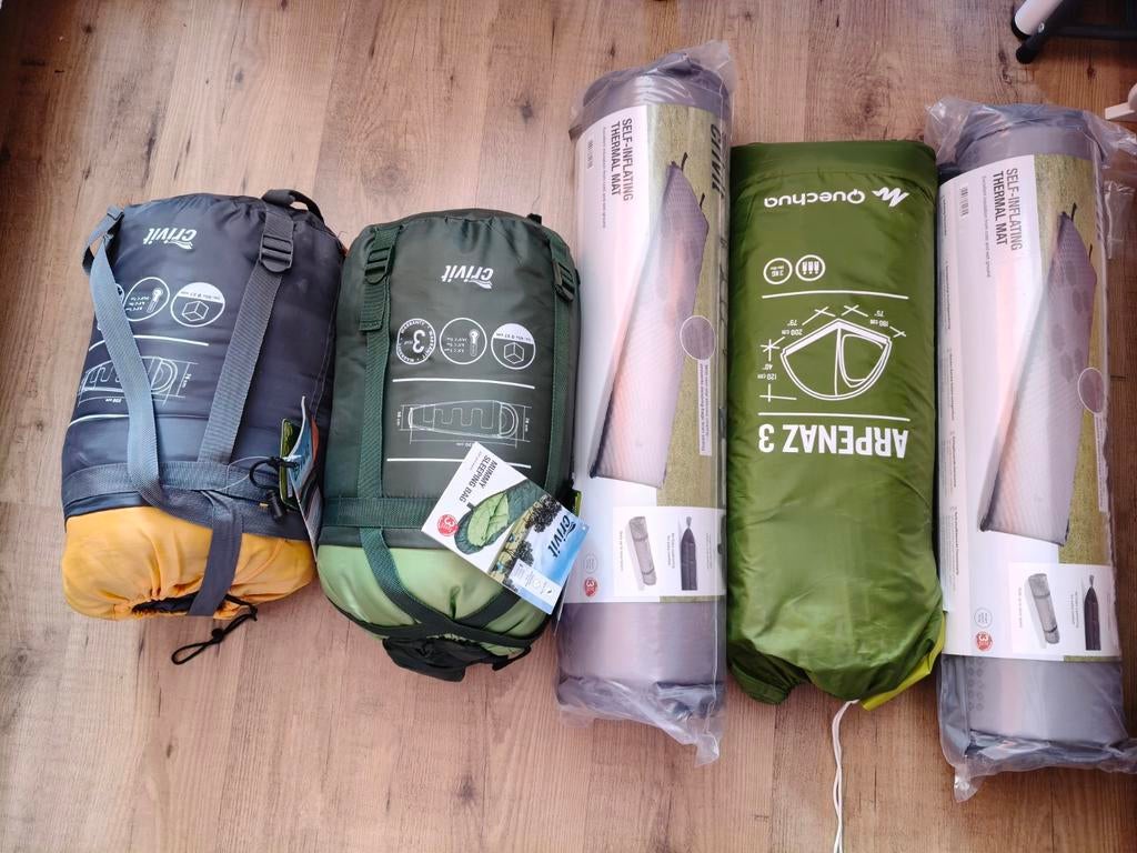 Quechua Arpenaz 3 tent, 2 zelfopblazende matten, Ophalen, Nieuw, Tot en met 3