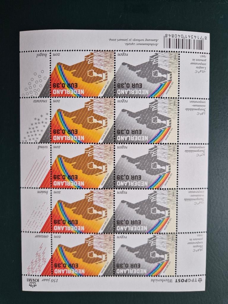 NVPH V2248 - Velletje KNMI 2004 - postfris - mooi!, Postzegels en Munten, Ophalen of Verzenden, Na 1940, Postfris