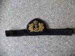 Officier koninklijke marine pet embleem goud geborduurd, Verzamelen, Ophalen of Verzenden, Marine, Nederland, Embleem of Badge
