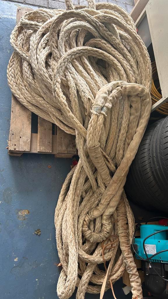 Gebruikte Dynema lijn 32 mm dik, 125 meter lang, Watersport en Boten, Beroepsscheepvaart, Gebruikt, Ophalen