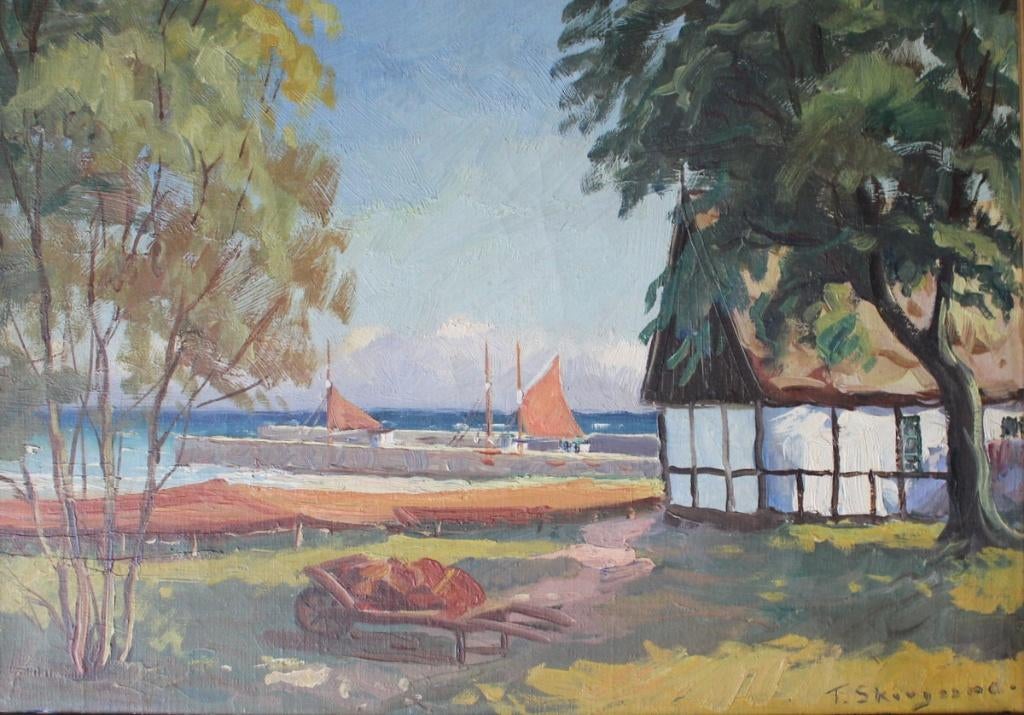 Bijzondere olie/doek. Deens of Noors. Gesigneerd., Verzenden