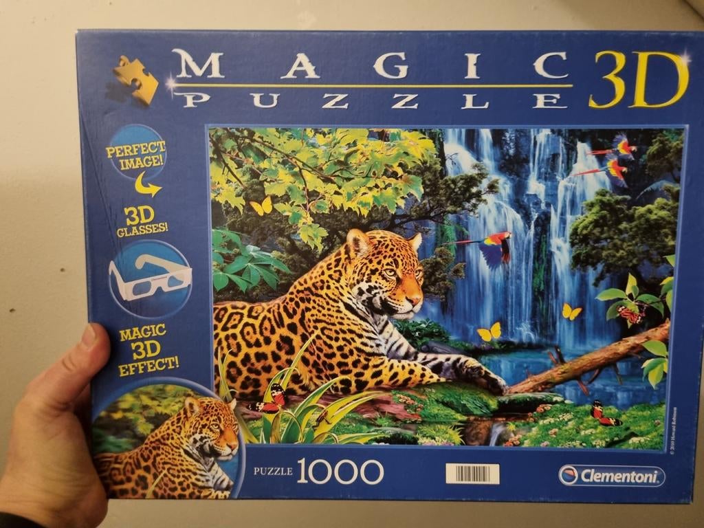 3d puzzel 1000 stukjes. Tijger, Ophalen, 500 t/m 1500 stukjes, Zo goed als nieuw, Legpuzzel