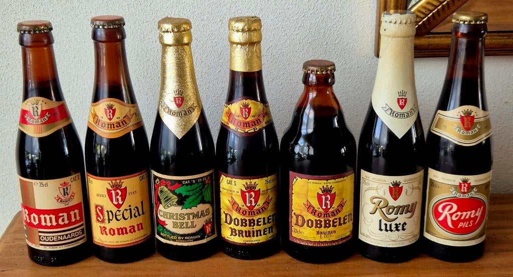 Verzamelaar; ZEER oude (1984) flessen ROMAN bier OUDENAARDE, Ophalen of Verzenden, Zo goed als nieuw, Flesje(s), Overige merken