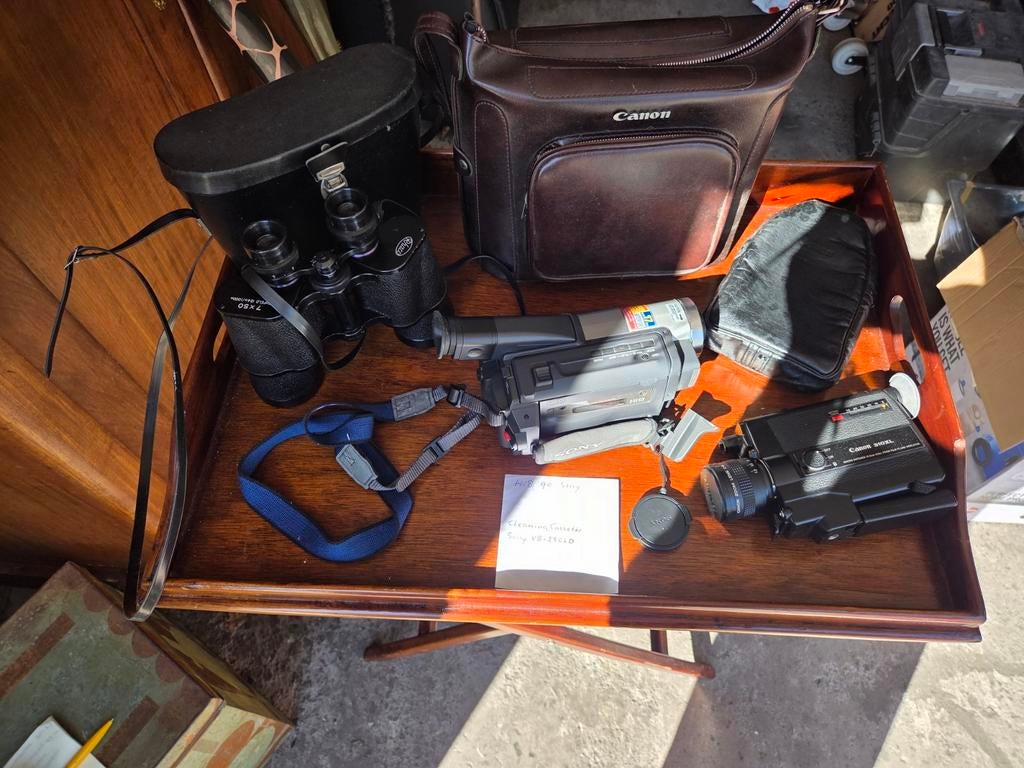 Vintage Verrekijker en Filmcamera Set - Canon, Gebruikt, Minder dan 8x, Met hoes of tas, Porro (met knik)