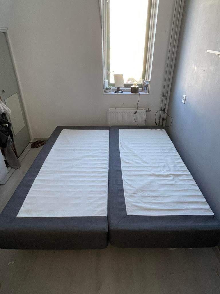 Tweedelige boxspring, Ophalen, Gebruikt, Tweepersoons, 180 cm