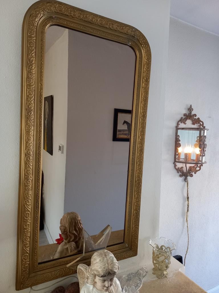 Antieke toog spiegel/goudkleurig, Ophalen