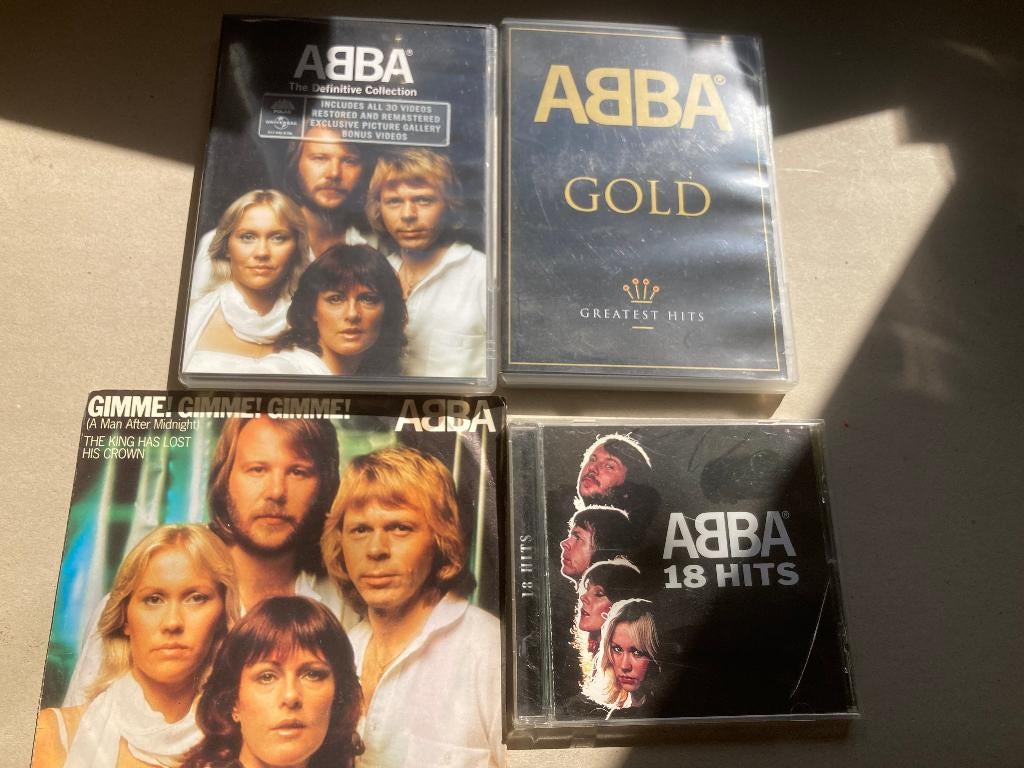 T.K. 3 x DVD, 3 x CD en 4 Single van Abba zie actuele lijst, Alle leeftijden, Ophalen of Verzenden, Gebruikt, Muziek en Concerten