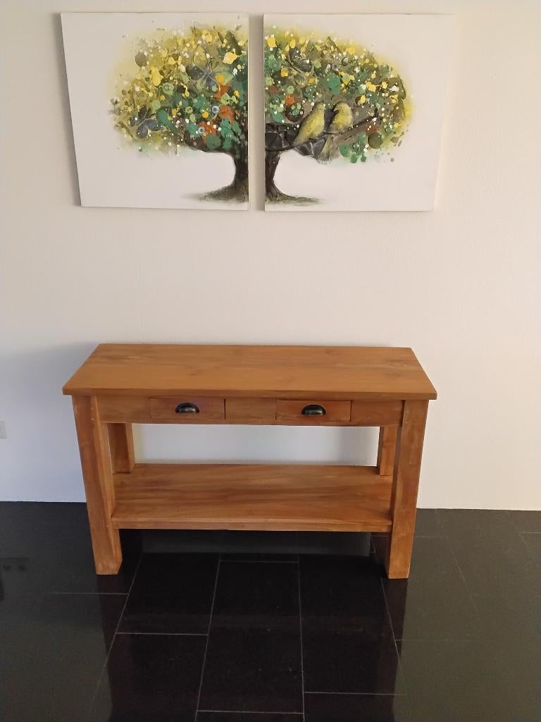 Sitetable, Huis en Inrichting, Ophalen, 100 tot 150 cm, Eikenhout, Zo goed als nieuw