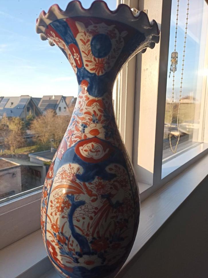 Antieke Japanse Imari vaas met pauwdecoratie, Antiek en Kunst, Antiek | Vazen, Ophalen