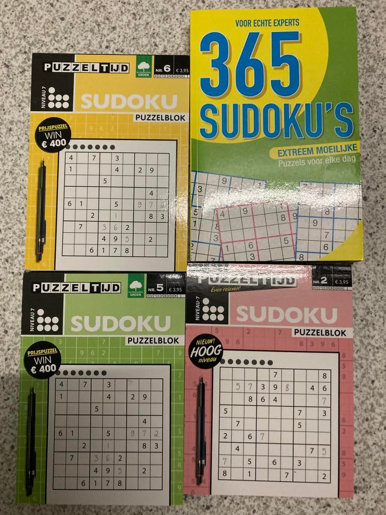 Diverse sudokuboekjes, Hobby en Vrije tijd, Ophalen of Verzenden, Nieuw, Puzzelboek