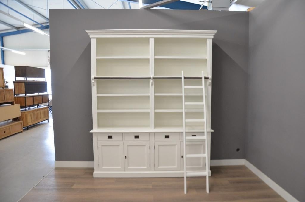 Witte boekenkast 200 cm, Huis en Inrichting, Kasten | Boekenkasten, Met deur(en), 200 cm of meer, Nieuw, Ophalen of Verzenden