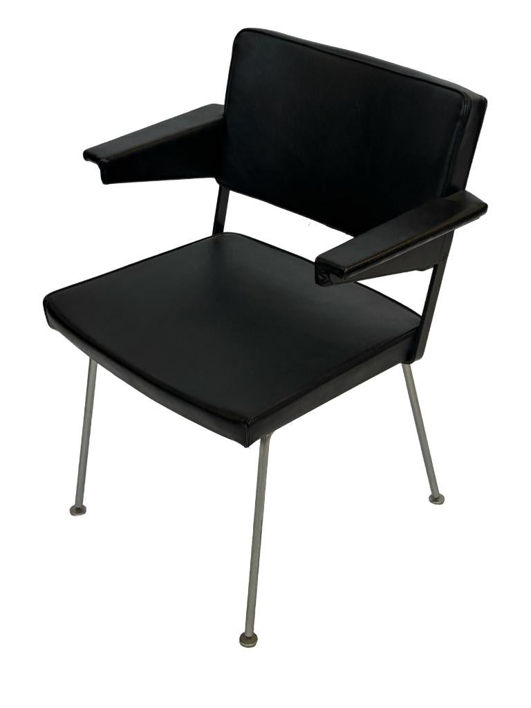 Vintage 4x Cordemeyer- Gispen - Stoel Model 1265, Huis en Inrichting, Stoelen, Gebruikt, Leer, Bruin, Vintage