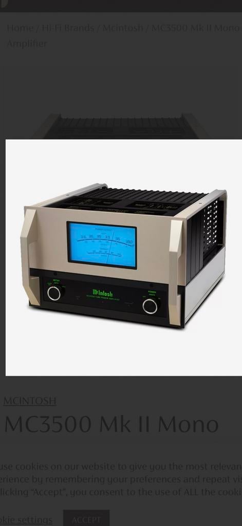 Mcintoch mc3500 mk2, Audio, Tv en Foto, Versterkers en Receivers, Overige systemen, Zo goed als nieuw, 120 watt of meer, Ophalen