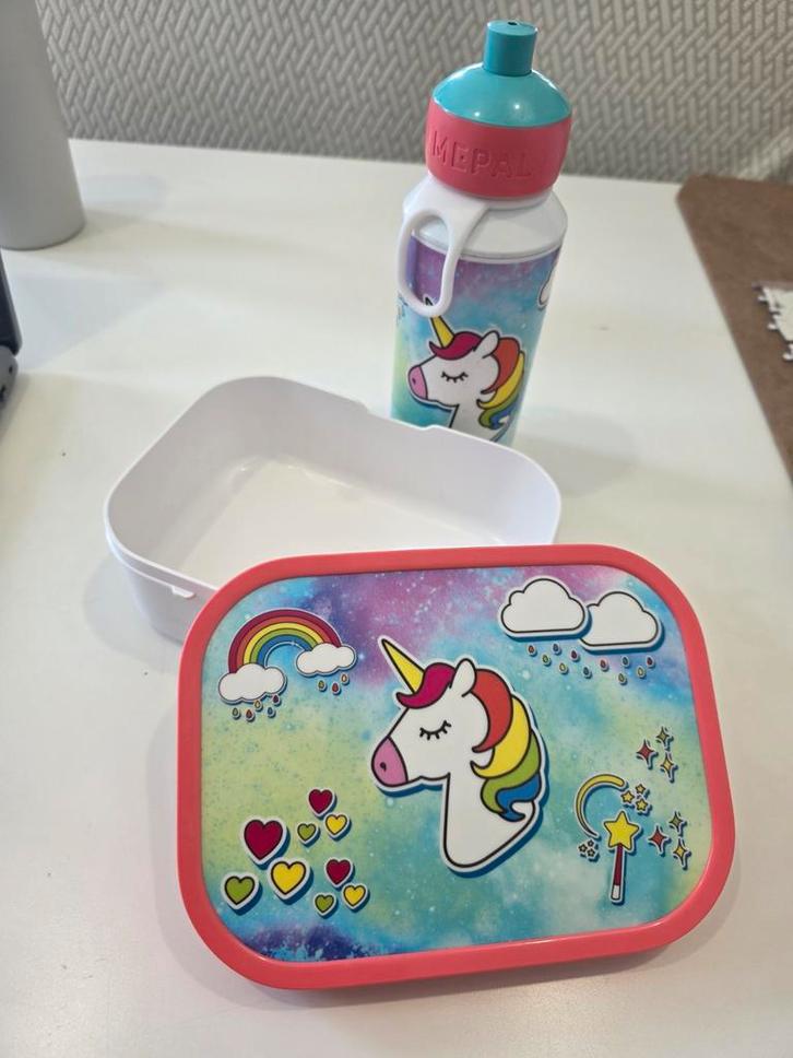 Mepal lunch set broodrooster drinkbeker, Diversen, Schoolbenodigdheden, Zo goed als nieuw, Ophalen of Verzenden