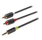 Stereo audio cable 3.5 mm male - 2x RCA male 2 m, Ophalen of Verzenden, Nieuw, Minder dan 2 meter, Luidsprekerkabel
