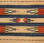 Vintage oosters wol Kelim tapijt stripes reversible 51x82cm, Crème, 50 tot 100 cm, Zo goed als nieuw, Etnisch, Bohemien, Gestreept