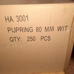 10 dozen pijpringen pijp beugels 80 mm wit - 250 stuks, Ophalen of Verzenden, Nieuw
