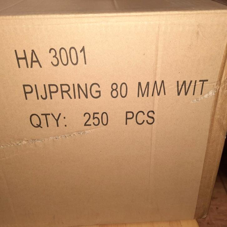 10 dozen pijpringen pijp beugels 80 mm wit - 250 stuks, Doe-het-zelf en Verbouw, IJzerwaren en Bevestigingsmiddelen, Nieuw, Ophalen of Verzenden