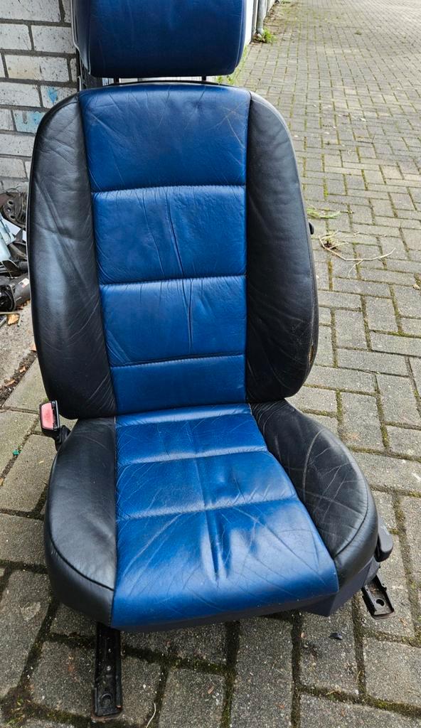 BMW E36 coupe Lederen stoelen Leder Blauw/Zwart, Auto-onderdelen, Interieur en Bekleding, BMW, Gebruikt, Ophalen