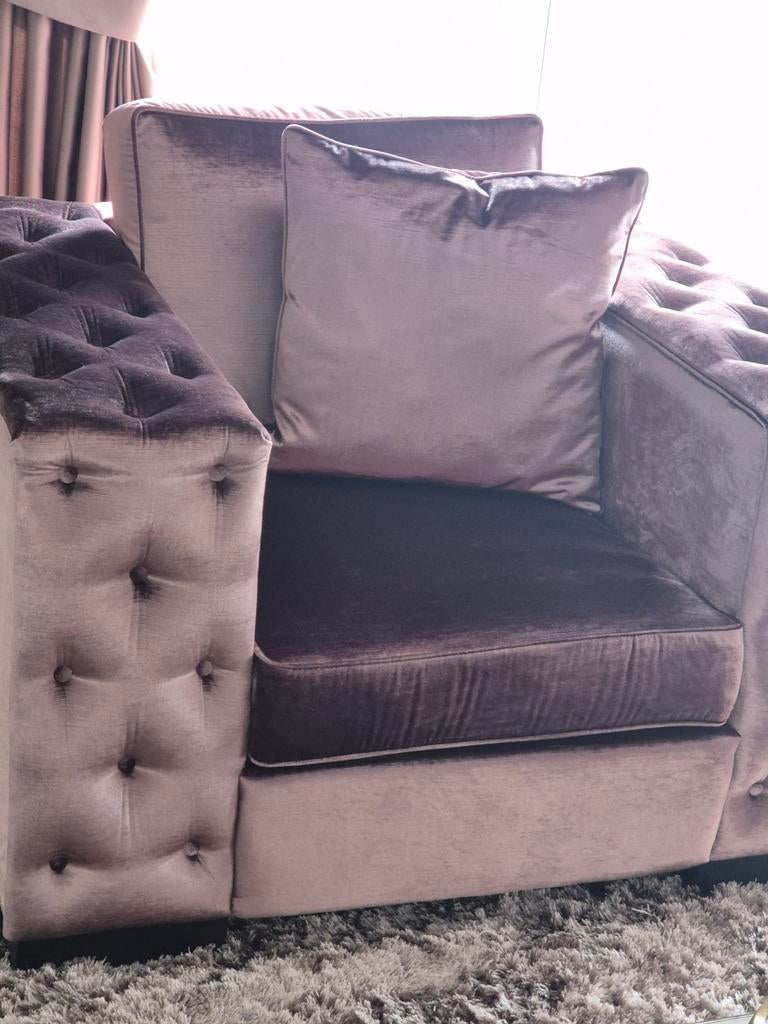 Stoel met poef/voetenbank van Driehoek Meubelen, Ophalen, Gebruikt, Klassiek, Comfortabel, 75 tot 100 cm